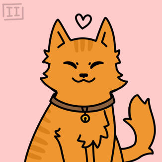 Orange cartoon cat with collar